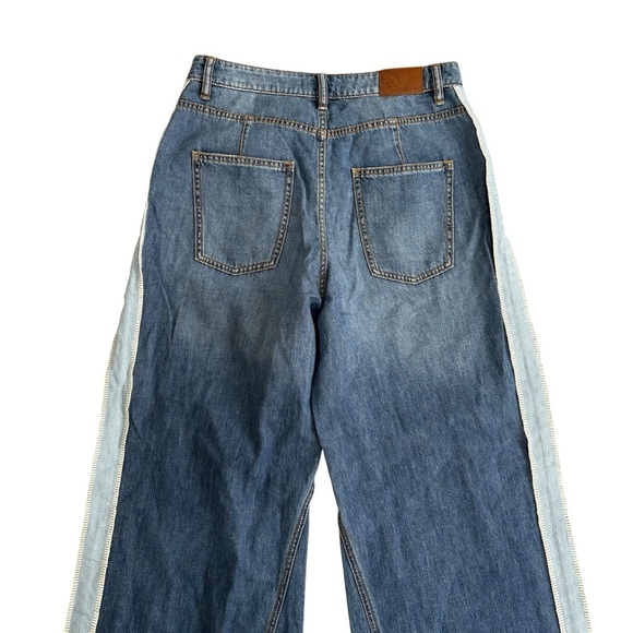 Johnny Was Blanket Stitch Wide Leg Jeans Relaxed Fit Denim Blue Size 28 - Picture 4 of 9